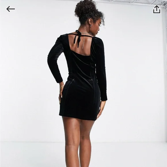NWOT black velvet dress - Picture 3 of 3